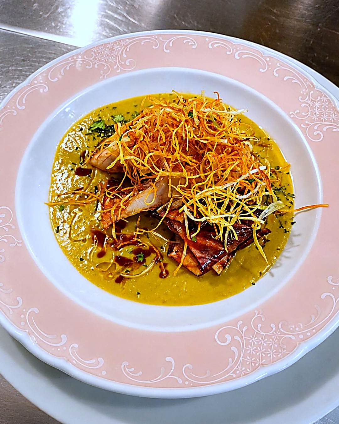 Risotto con chips croccanti