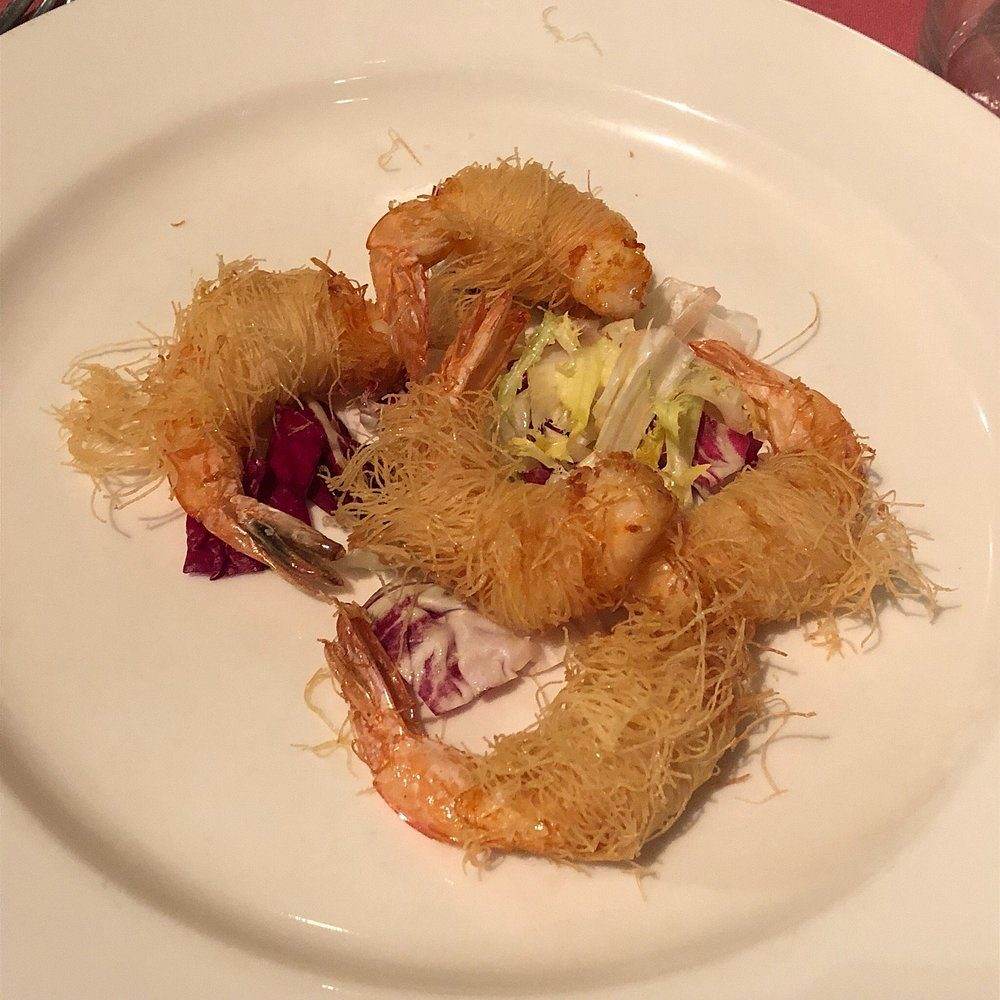 Gamberi in pasta kataifi